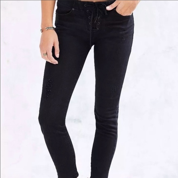 Urban Outfitters BDG Lace Up Skinny Jeans - Picture 1 of 6